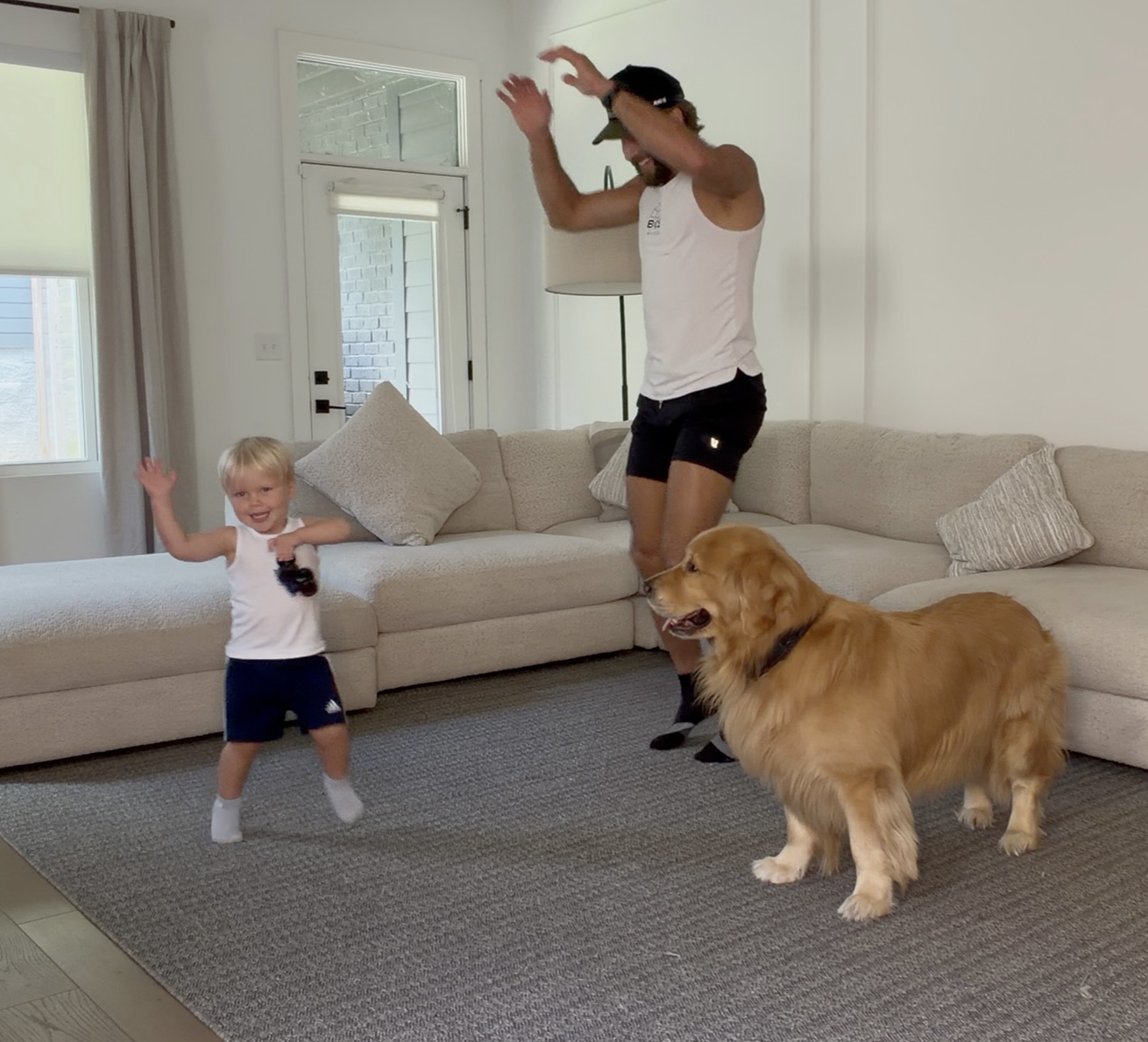 Toddler doing Freeze Dance activity